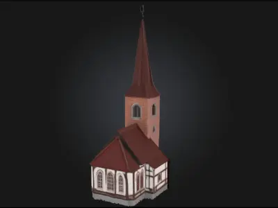 Village Chapel Model  Peaceful Sanctuary of a Bygone Era 3D model