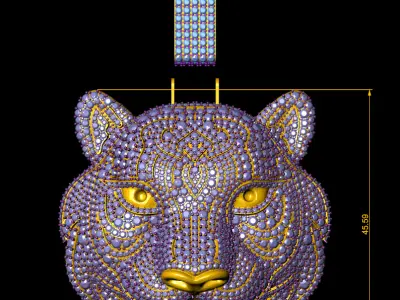 Tiger Head Pendant 3D print model