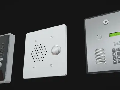 Door Intercom Pack 02 Low-poly 3D model