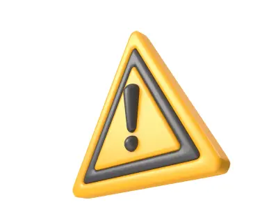 Warning Sign Low-poly 3D model