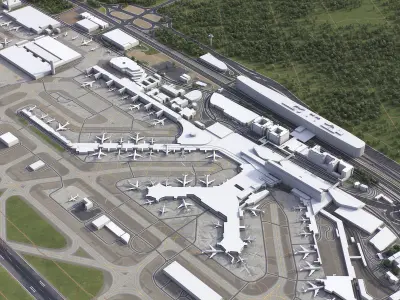 Frankfurt Airport - FRA Low-poly 3D model