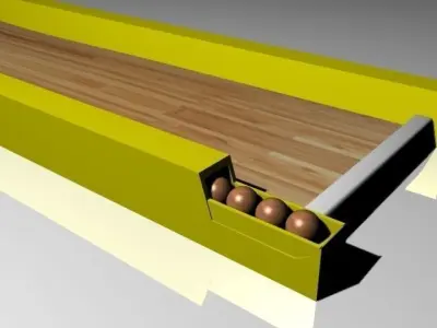 Skeeball bowling machine on table Low-poly 3D model