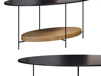 Modern Black Natural Coffee Table By Homary 3D model