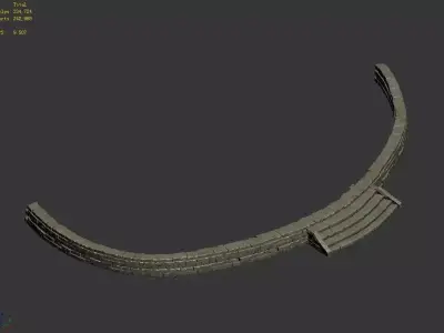 Rainbow City - Plaza stairs fence 3D model
