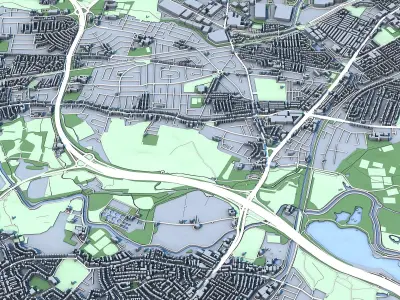 Stretford Town in England 3D model