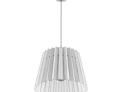 Ceiling Lamp with Red and White Shade 3D model