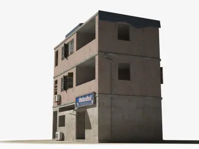 Slum x18 Low-poly 3D model
