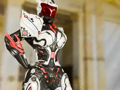 Low Poly Cyborg - Luminexa Low-poly 3D model