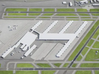 Louisville Airport Low-poly 3D model