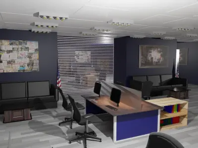 Police Station Low-poly 3D model