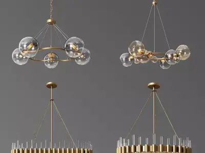 4 Ceiling Light Collection 3D model