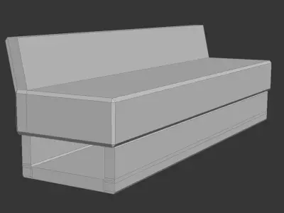 Street bench Free low-poly 3D model buy