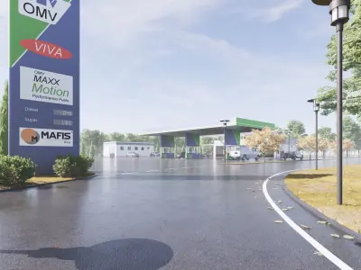 Gas station 3D model