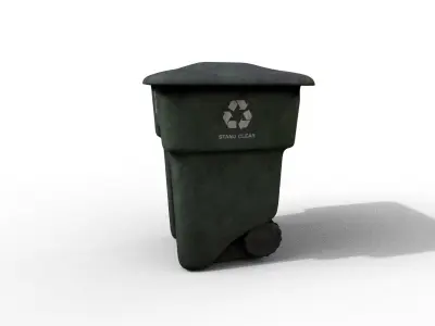Old Urban Trash Container Low-poly 3D model