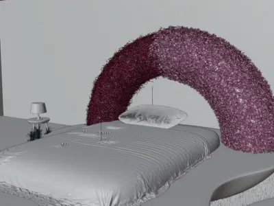 Bed-Room concept art in 3D in BLENDER 3D 3D model
