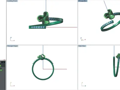 Solitaire Wedding Engagement Women Light Weight Bypass Rings 3D print model 3