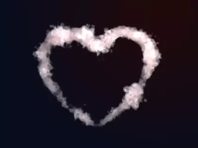 VDB Heart Shaped Cloud Trail Animated 01 3D model