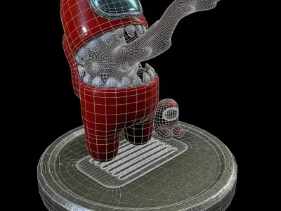 among us 3d printable figurine Low-poly 3D model
