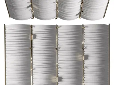 tulle canopy with ceiling light  Low-poly 3D model