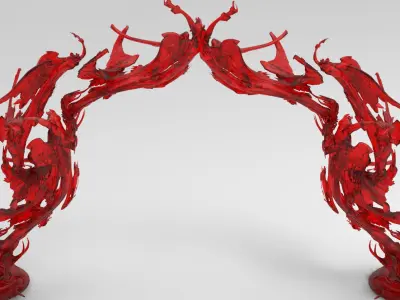 Dantes Blood fountain splash collection 3D model