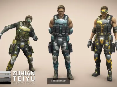 HiTech mass effect - female characters 3D Model Pack