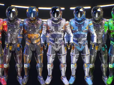 Sci-Fi Armor 6 Low-poly 3D model