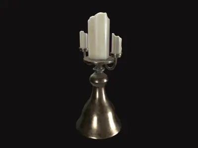 Medieval Candle V03 Low-poly 3D model