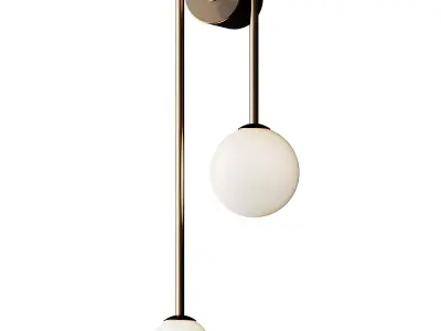 Postmodern Brass Arc Wall Lighting 3D model
