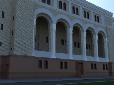  3D architecture model theater of Alisher Navoi 3D model