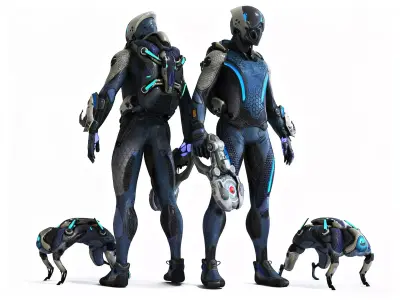 science fiction character 3D model