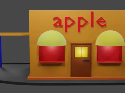 city shop shopping mall Low-poly 3D model