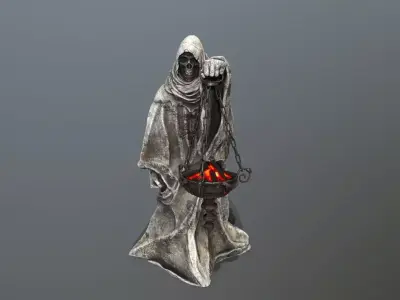old Statue  Low-poly 3D model