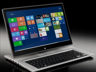 Acer Aspire R7-572G Silver convertible hybrid laptop Low-poly 3D model