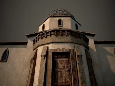 Medieval Church  Game-ready  Free low-poly 3D model