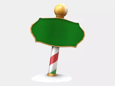 Sign Post Low-poly 3D model