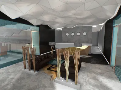 G0017 VR Virtual Reality Environment Office Low-poly 3D model