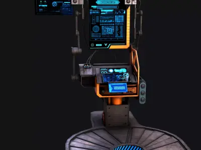 Sci-Fi Console Computer Base 3 Low-poly 3D model