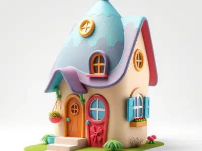 Whimsical Fantasy Cottage Model Pack Low-poly 3D model