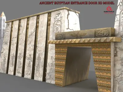 ANCIENT EGYPTIAN ENTRANCE DOOR 3D MODEL Low-poly 3D model