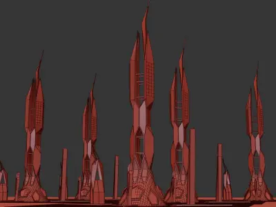 Horti-hub Skyscraper Low-poly 3D model