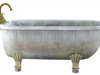 Old bathtub Low-poly 3D model