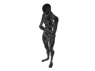 Abstract Human Shape Sculpture v2 002 Low-poly 3D model