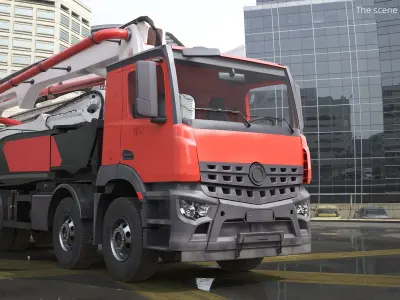  Mobile Concrete Pump Truck Red 