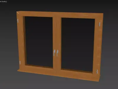 Double Wood Window Game Ready 3D Model Low-poly 3D model