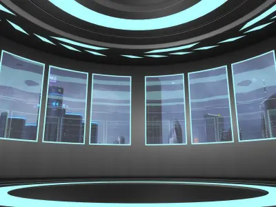 Sci Fi Room Low-poly 3D model