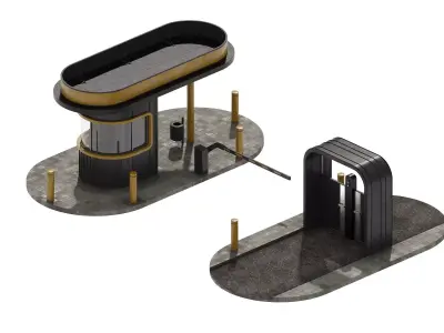 Security post 1 3D model