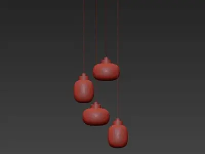 LEGIER pendant lamp with four balls hanging from it 3D model