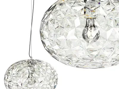 FILOMENA two crystal pendant lights hanging Low-poly 3D model