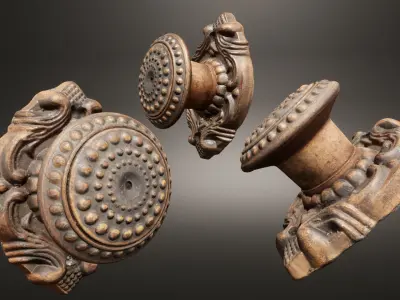 Old Doorknob Low-poly 3D model