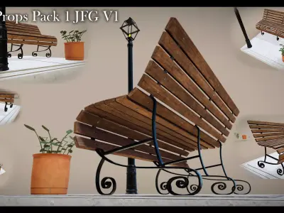 Street Light And Props Pack JFG 1 Low-poly 3D model